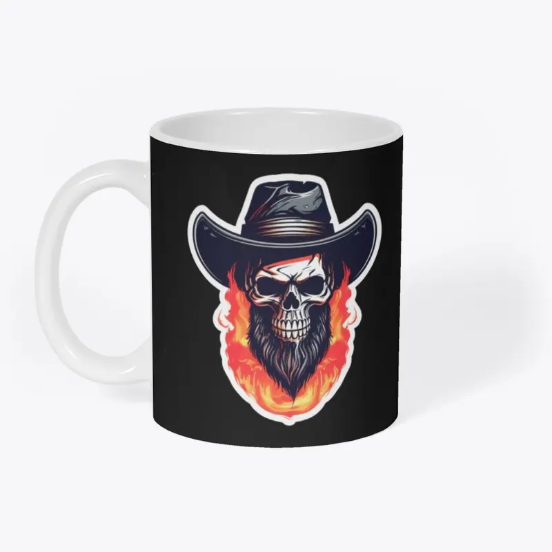 skull face Bone Beard Cowboy