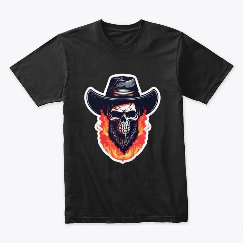 skull face Bone Beard Cowboy